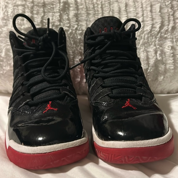 Nike Air Jordan’s Shiny Black and Red - Picture 1 of 5